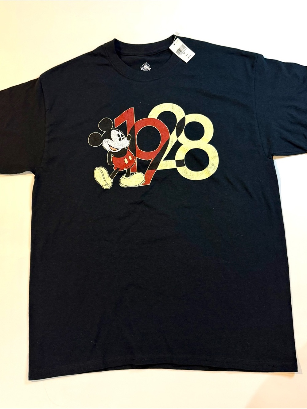 Disney Black Mickey Mouse 1928 Graphic Short Sleeve Tee Size Large